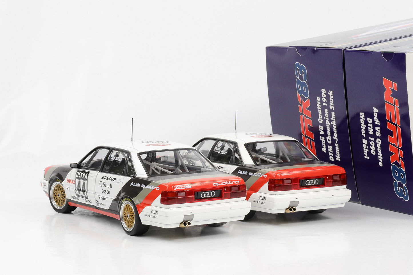 1:18 Werk83 Audi V8 Quattro DTM 1990 #45 #46 Röhrl Stuck Set 2 cars