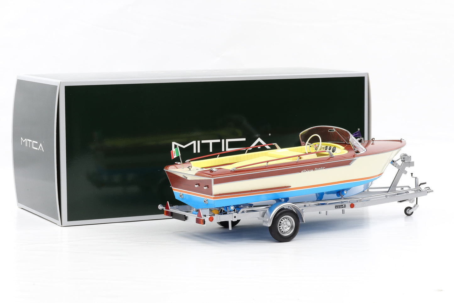 1:18 RIVA JUNIOR 1966 Motoscafo Motorboot mit Anhänger MITICA 206002-D