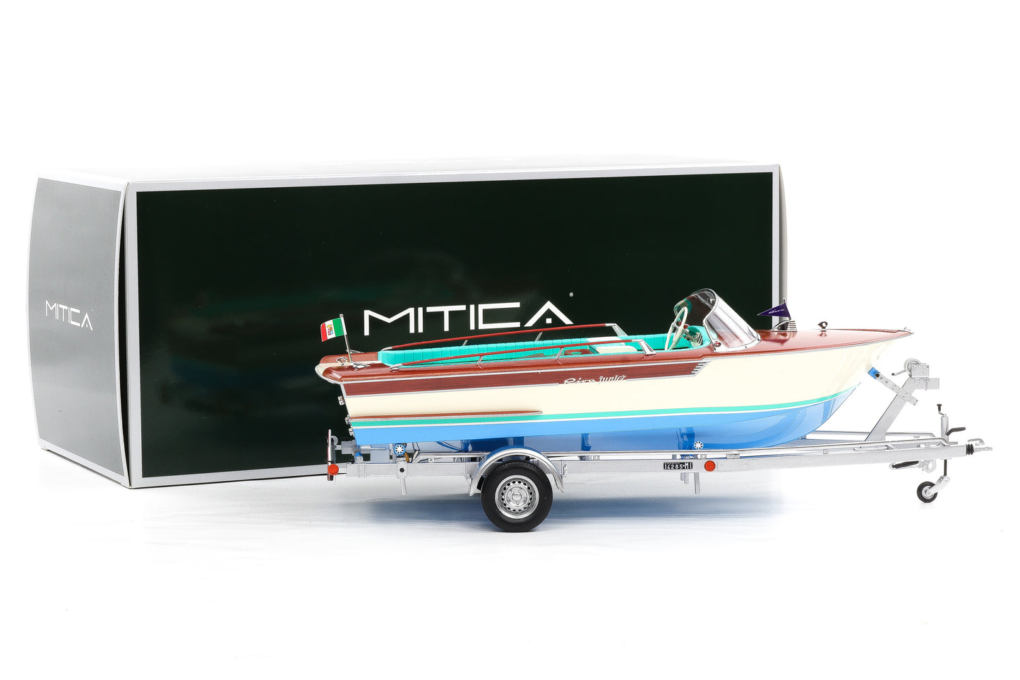 1:18 RIVA JUNIOR 1966 Motoscafo Motorboot mit Anhänger MITICA 206001-D