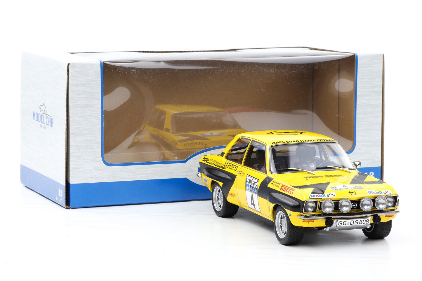 1:18 Opel Ascona 1.9 SR #4 5th Lombard RAC Rallye 1974 Röhrl Berger MCG