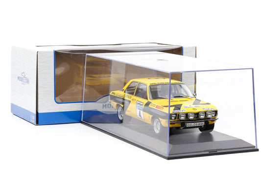1:18 Opel Ascona 1.9 SR #4 5th Lombard RAC 1974 Röhrl Berger MCG + Vitrine