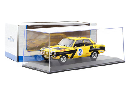 1:18 Opel Ascona 1.9 SR #2 Sieger Akropolis 1975 Röhrl Berger MCG + Vitrine