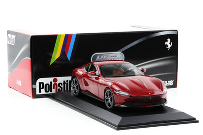 1:18 Polistil Ferrari Roma Coupe 2019 Rosso Magma red metallic full opening