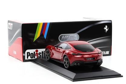 1:18 Polistil Ferrari Roma Coupe 2019 Rosso Magma red metallic full opening