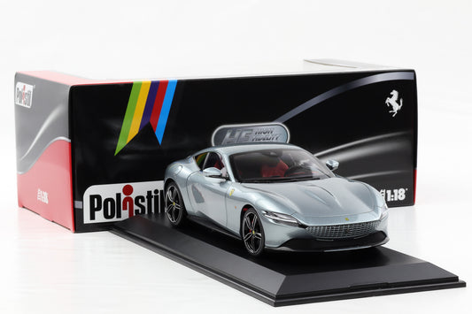 1:18 Polistil Ferrari Roma Coupe 2019 Grigio Titan grey metallic full opening