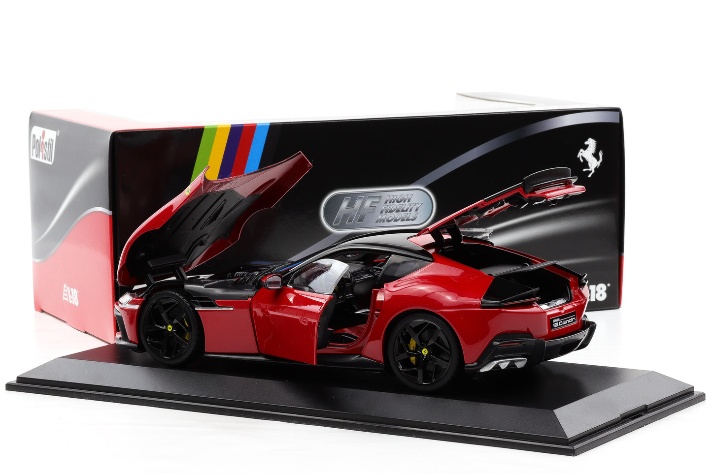 1:18 Polistil Ferrari 12Cilindri Coupe 2024 Rosso Corsa red full opening