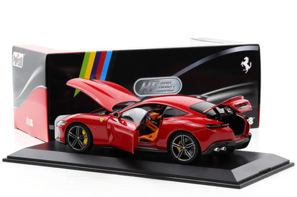 1:18 Polistil Ferrari Roma Coupe 2019 Rosso Corsa red full opening