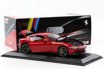 1:18 Polistil Ferrari Roma Coupe 2019 Rosso Corsa red full opening