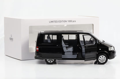 1:18 Norev Volkswagen T5 Multivan Bus 2003 schwarz full opening limited