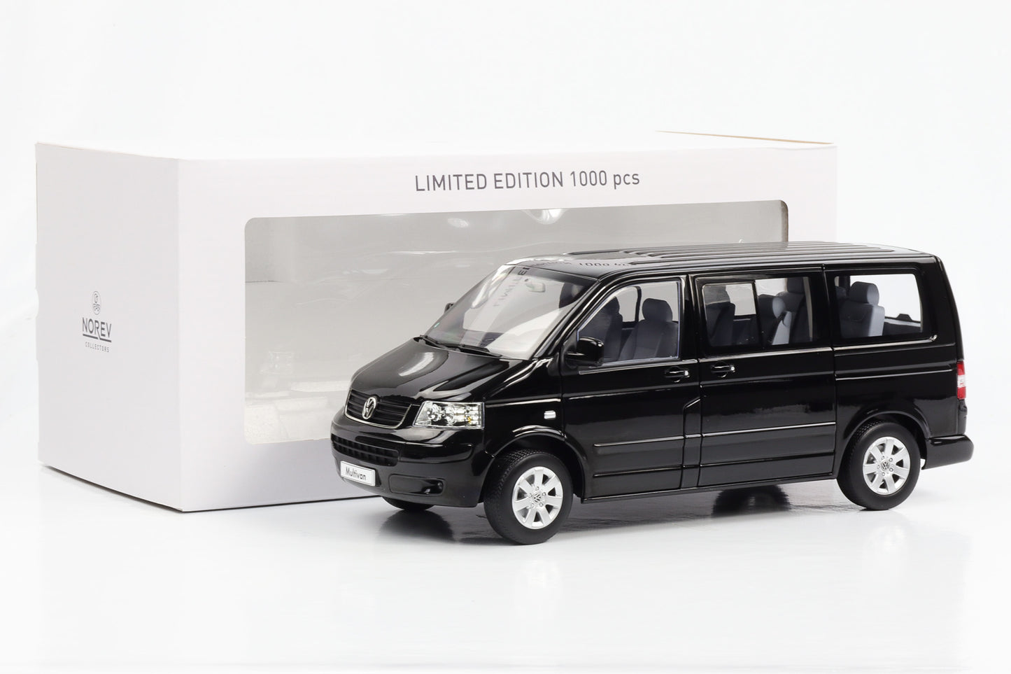 1:18 Norev Volkswagen T5 Multivan Bus 2003 schwarz full opening limited