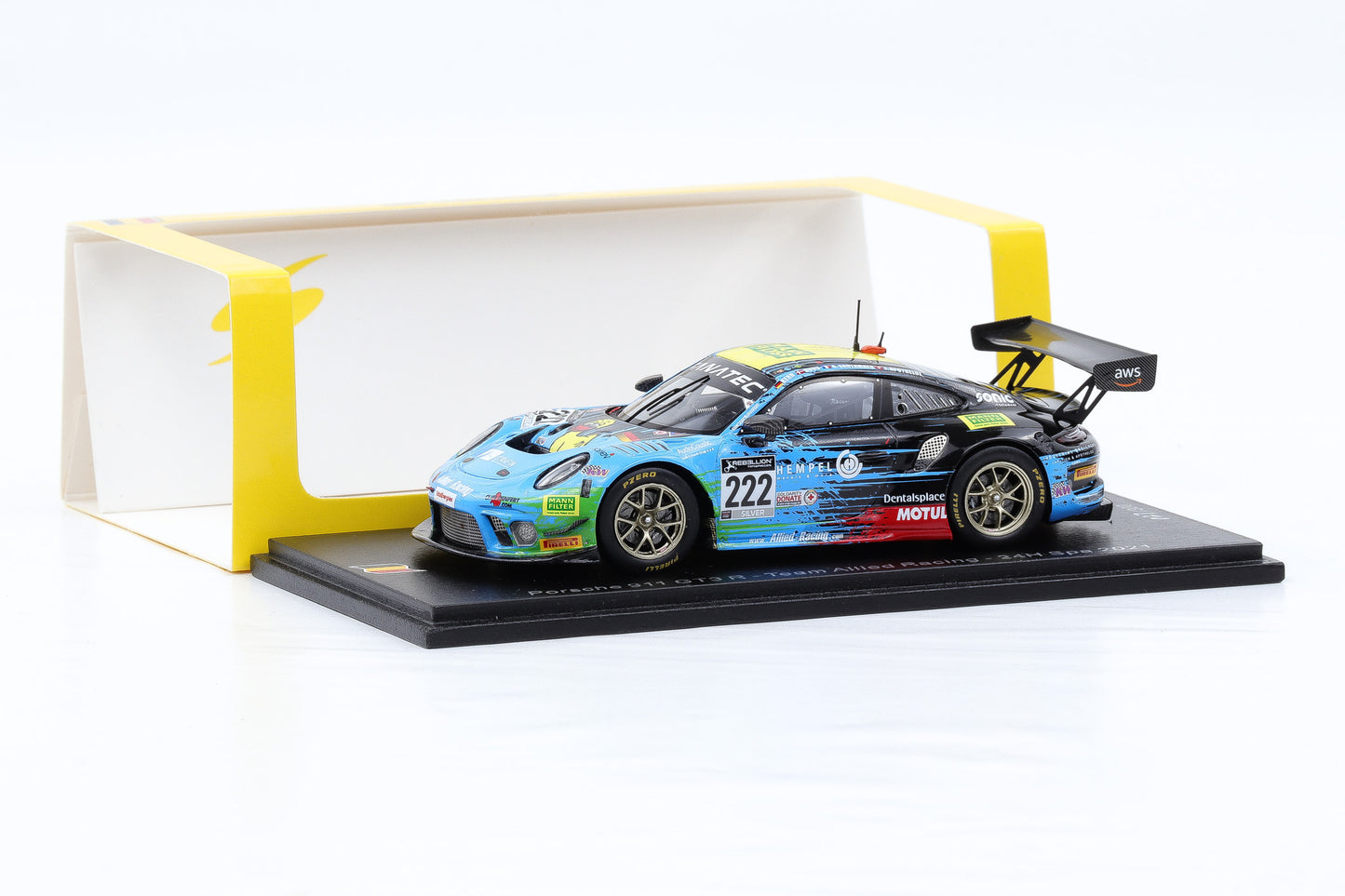 1:43 Spark Porsche 911 GT3 R #222 Team Allied Racing 24h Spa 2021 SB452