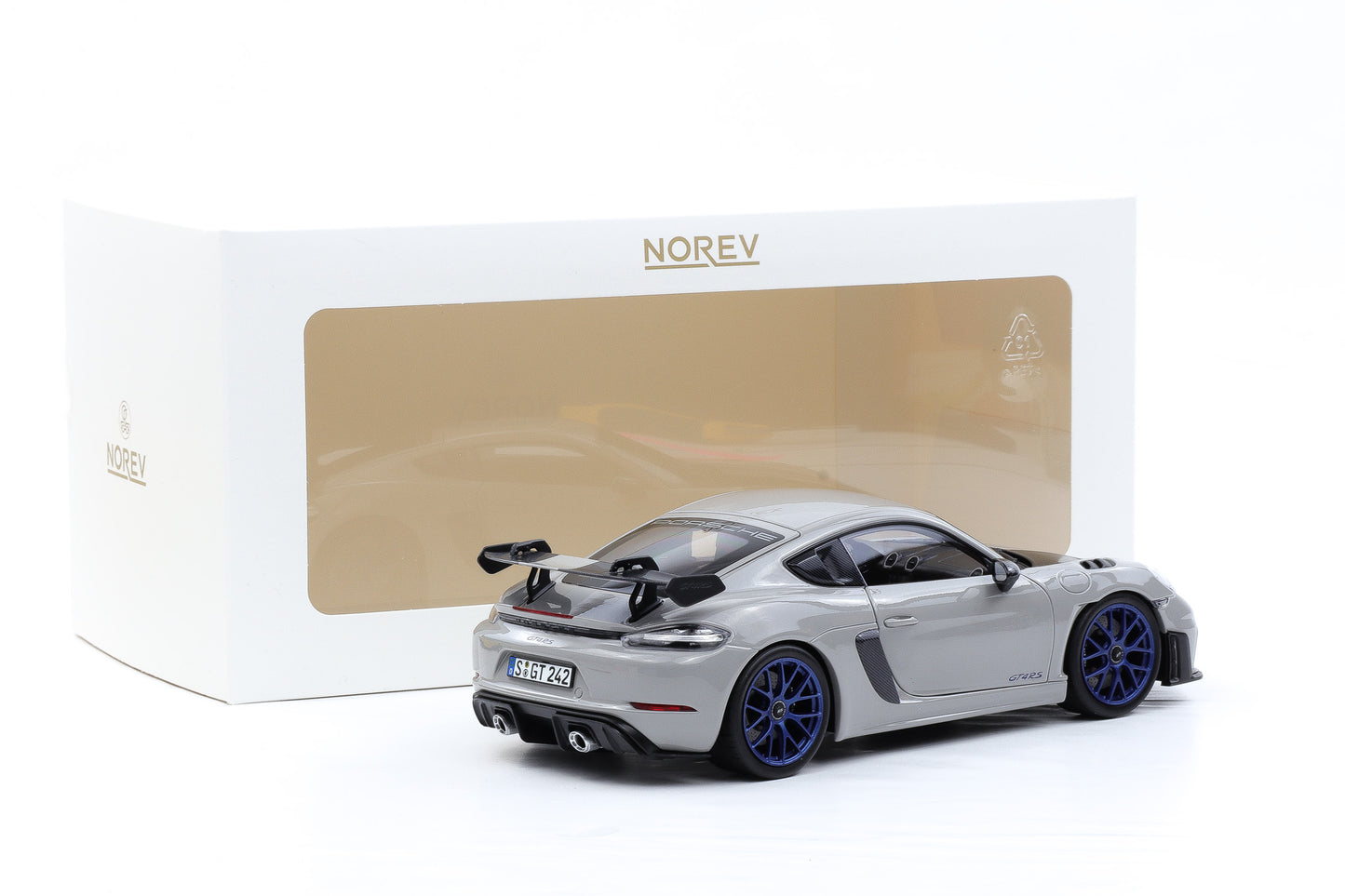 1:18 Norev Porsche 718 Cayman GT4 RS Weissach Paket Chalk full opening 187253