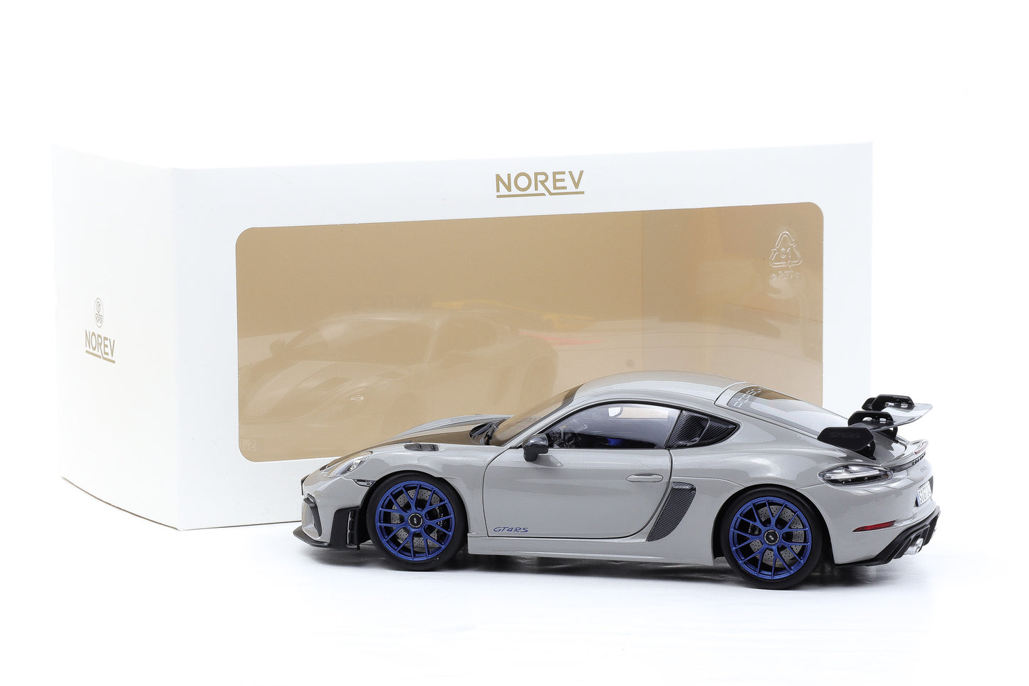 1:18 Norev Porsche 718 Cayman GT4 RS Weissach Paket Chalk full opening 187253