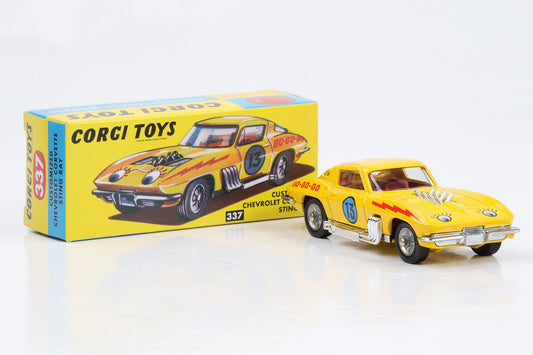 1:45 Corgi Toys Chevrolet Corvette Stingray Kundenspezifischer Racer  Nr. 337 Repro