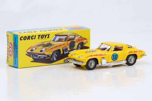 1:45 Corgi Toys Chevrolet Corvette Stingray Kundenspezifischer Racer  Nr. 337 Repro