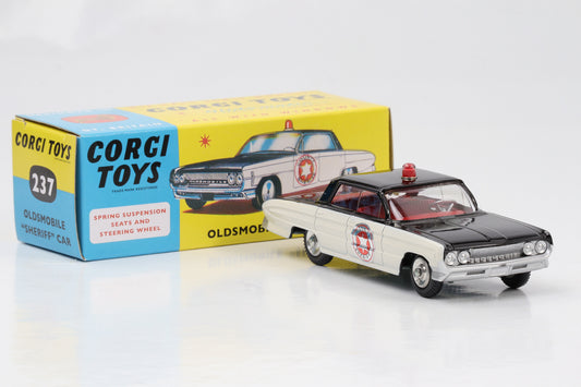 1:49 Corgi Toys Oldsmobile Super 88 Sheriff schwarz weiss Nr. 237 Repro