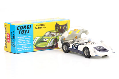 Corgi Model Club Toys Porsche Carrera 6 #60 weiss Motorhaube Nr.330 Repro