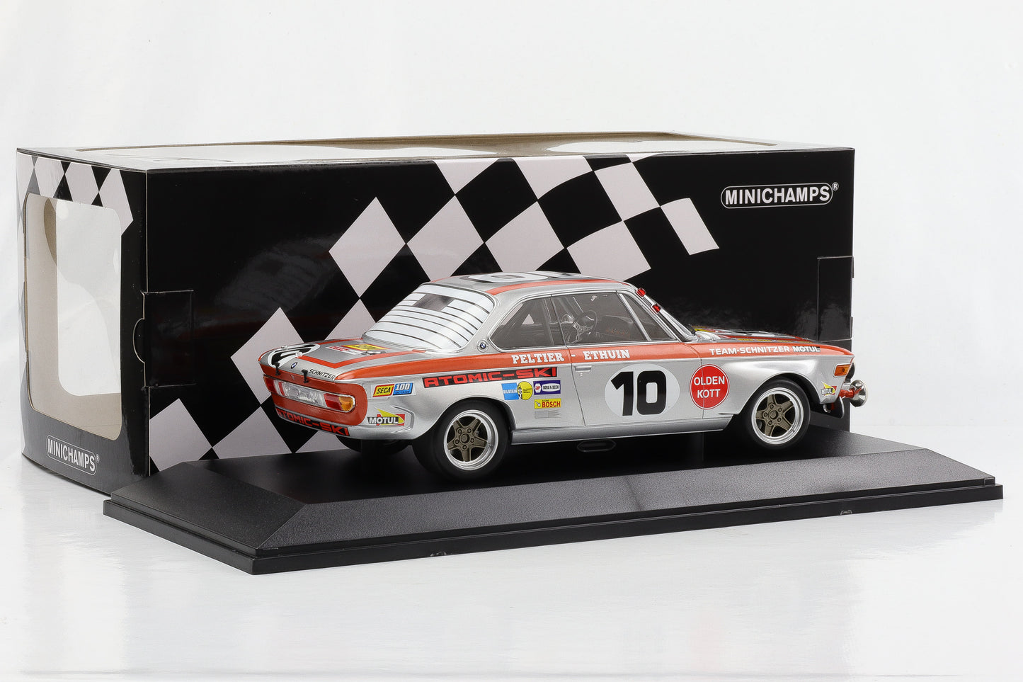 1:18 Minichamps BMW 2800 CS Team Schnitzer Motul 24h SPA 1972 Fitzpatrick Pelti