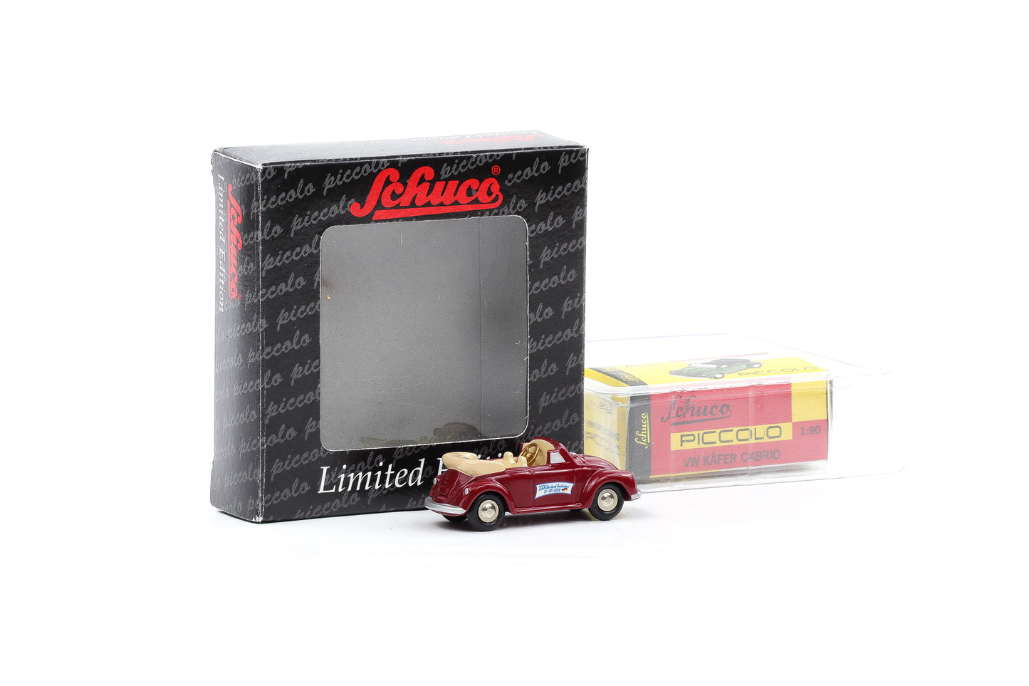1:90 Schuco Piccolo VW Käfer Cabrio rot 2000 km durch Deutschland Limitiert