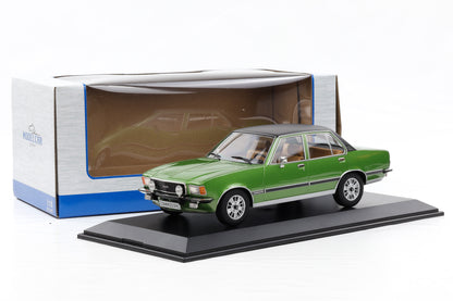 1:18 Opel Commodore B GS/E 1972 grün metallic / MCG diecast + Vitrine