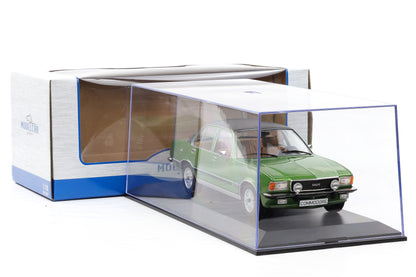 1:18 Opel Commodore B GS/E 1972 grün metallic / MCG diecast + Vitrine