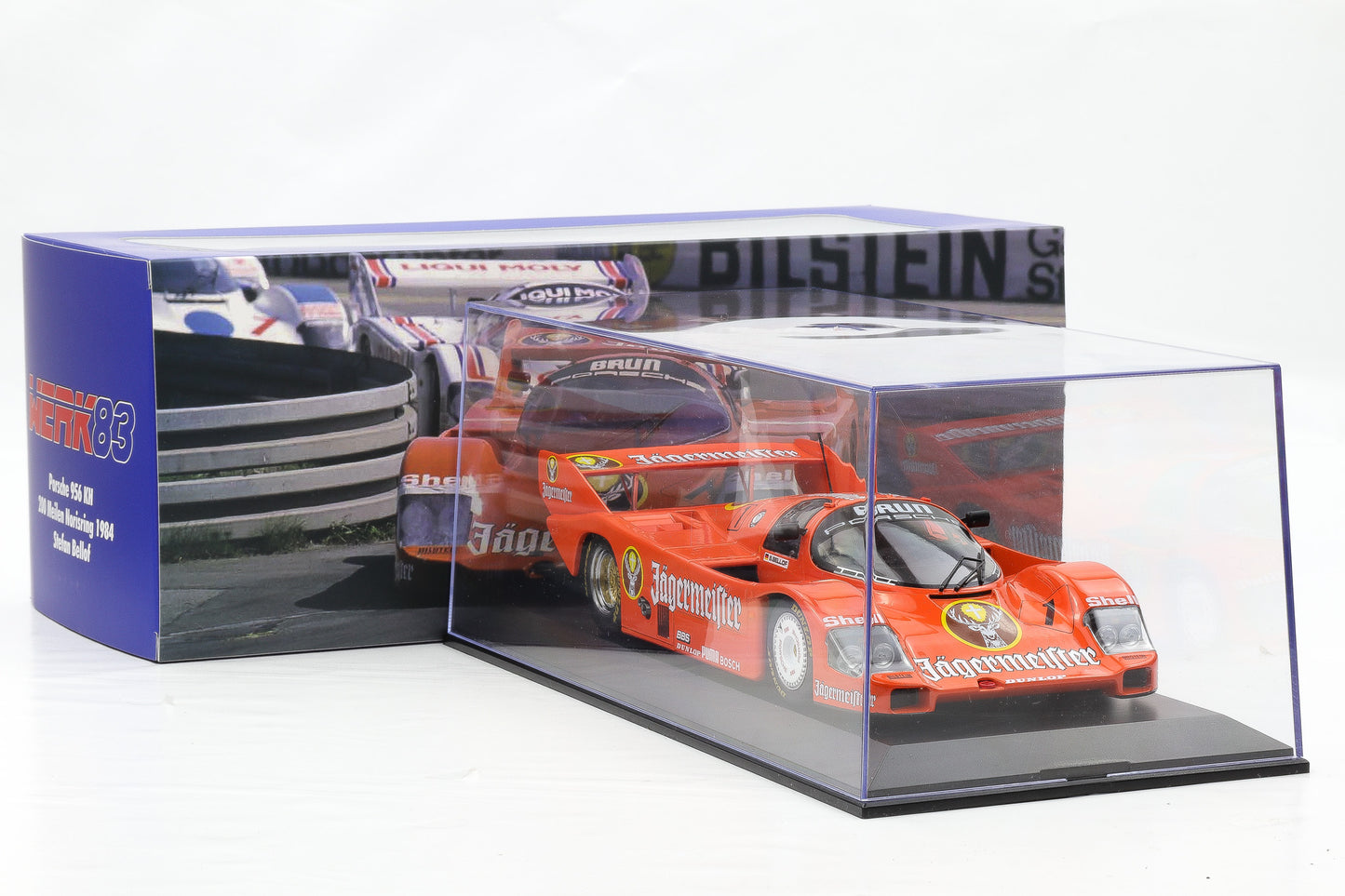 1:18 Werk83 Porsche 956K Brun #1 3rd Norisring DRM 1984 Bellof + Vitrine