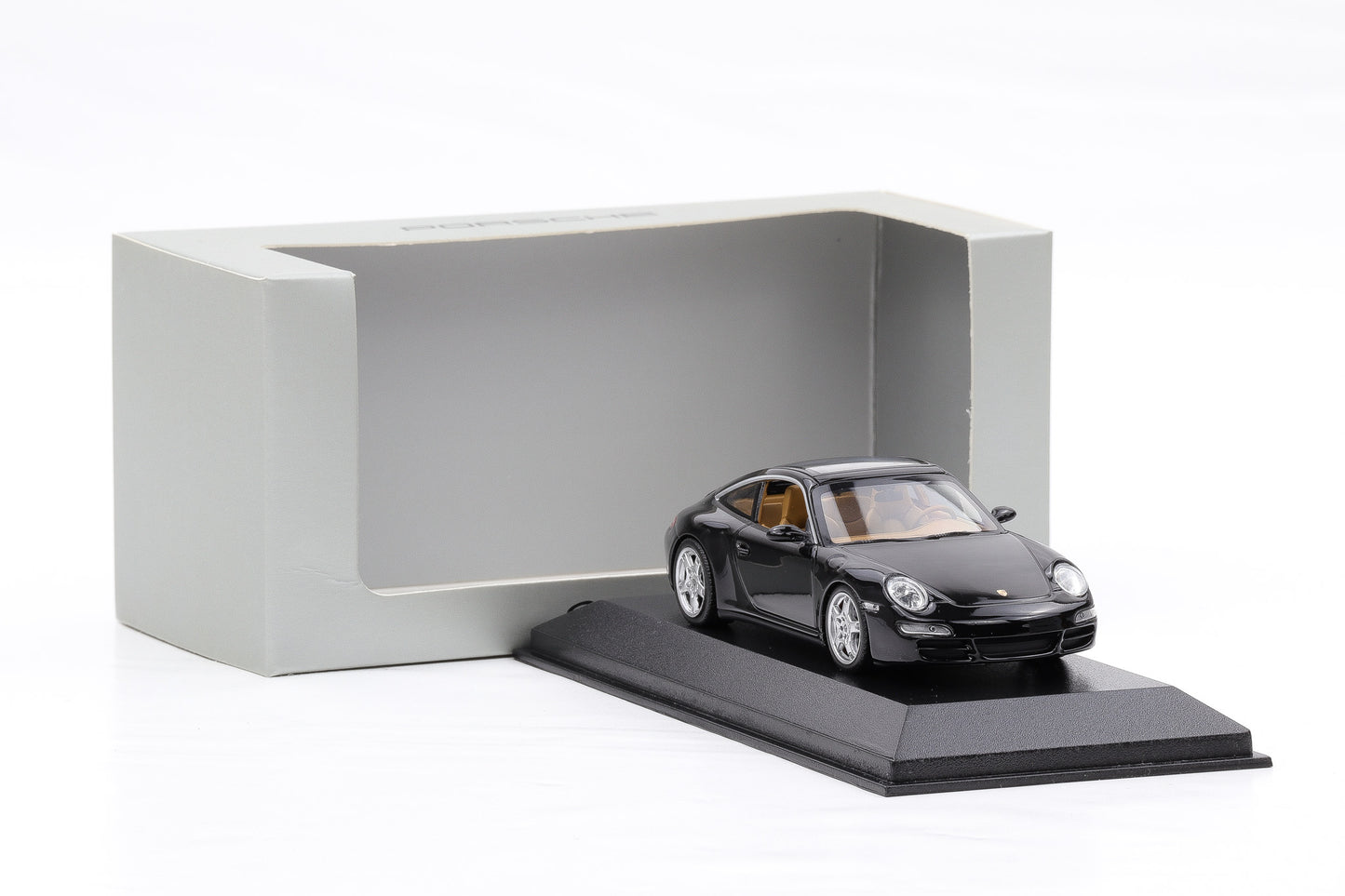 1:43 Minichamps Porsche 911 997 Targa 4S schwarz / beiges Interieur WAP Dealer