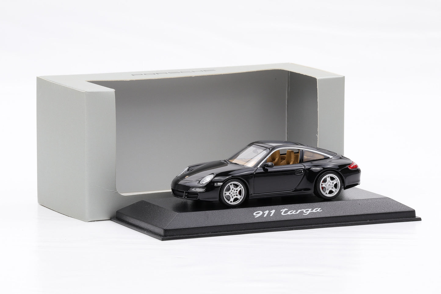 1:43 Minichamps Porsche 911 997 Targa 4S schwarz / beiges Interieur WAP Dealer
