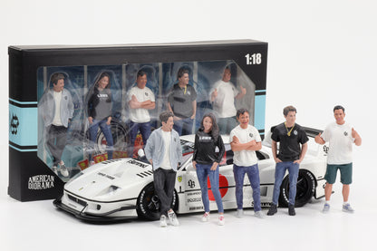 1:18 American Diorama Figur LBWK Liberty Walk Set 5 Figuren ohne Fahrzeug