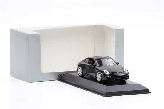 1:43 Minichamps Porsche 911 997 Carrera 4S schwarz / rotes Interieur WAP Dealer