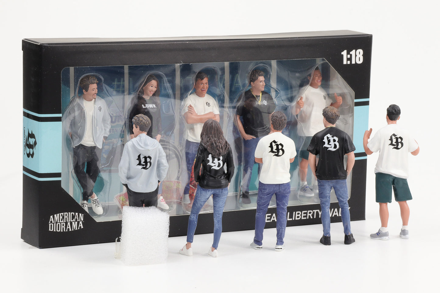 1:18 American Diorama Figur LBWK Liberty Walk Set 5 Figuren ohne Fahrzeug