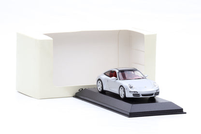 1:43 Minichamps Porsche 911 997 Targa 4S silber / rotes Interieur WAP Dealer