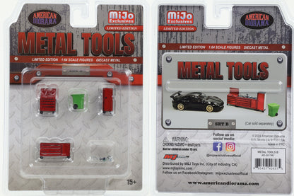 1:64 American Diorama Mijo Metal Tools Schrank Box Werkstatt Set