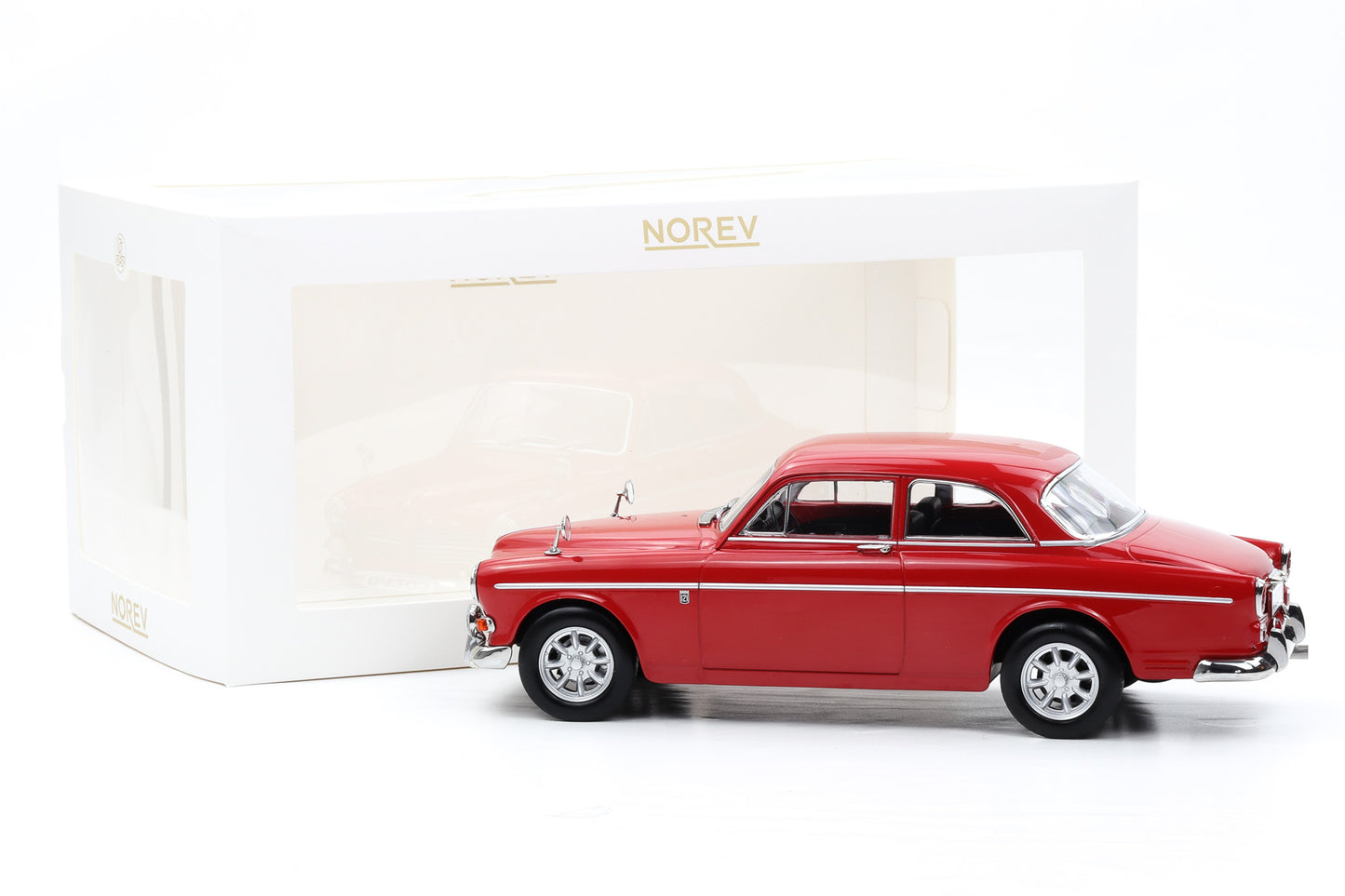 1:18 Norev Volvo Amazon 123 GT 1968 rot + Vitrine 188741