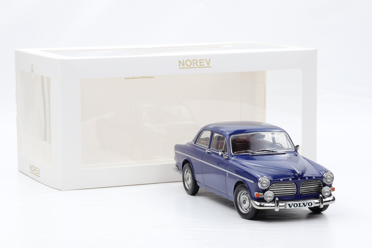 1:18 Norev Volvo Amazon 1966 Midnight blue + Vitrine 188740