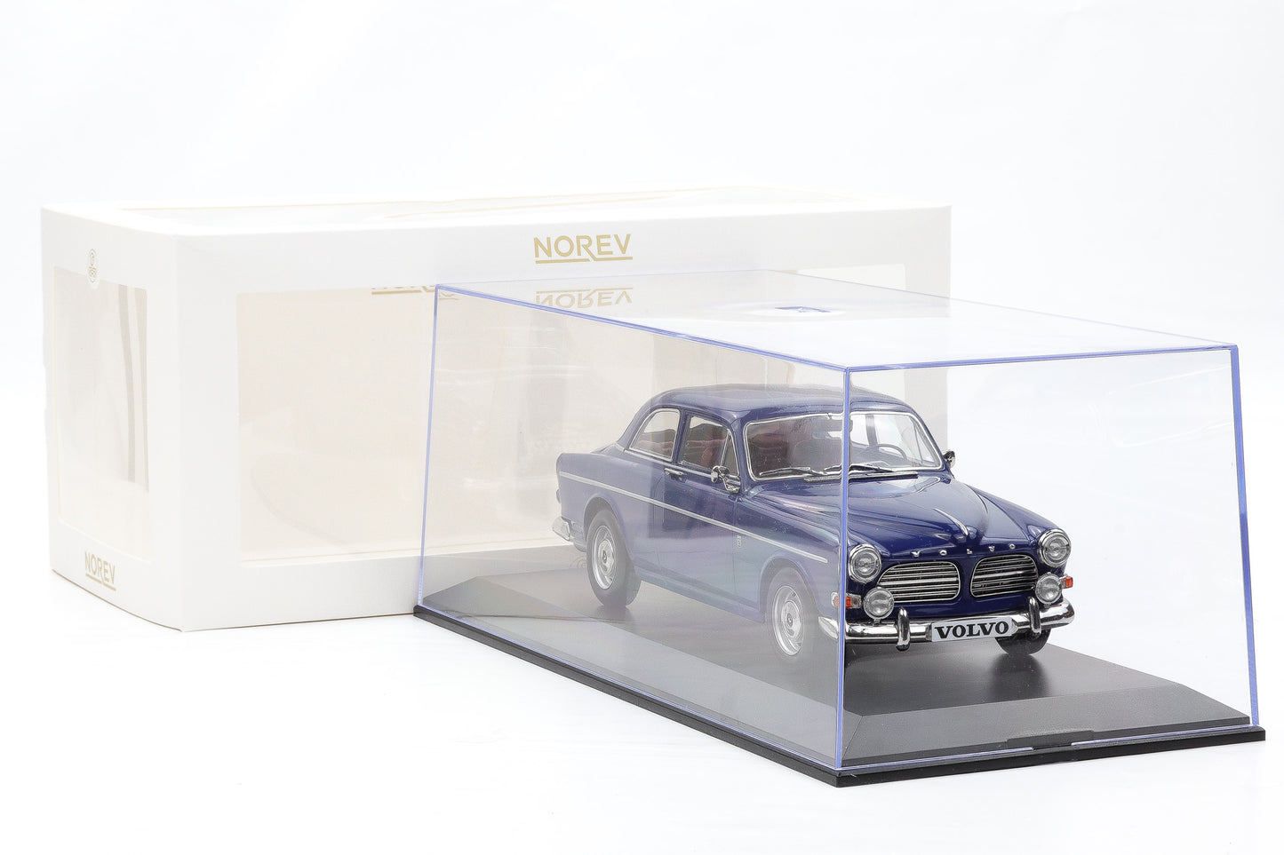 1:18 Norev Volvo Amazon 1966 Midnight blue + Vitrine 188740