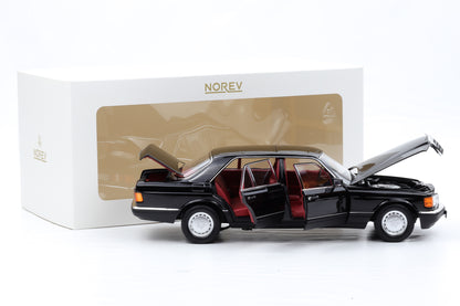 1:18 Norev Mercedes-Benz 560 SEL S-Klasse W126 schwarz 1991 full opening