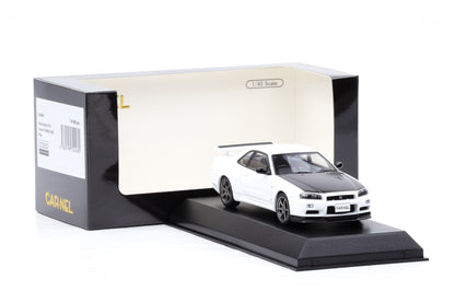 1:43 Kyosho Nissan Skyline Nür GT-R Mspec BNR34 2002 white / by Carnel