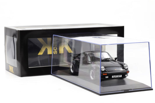 1:18 Porsche 911 930 Turbo 3.3 Coupe 1977 schwarz KK Scale + Vitrine