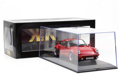 1:18 Porsche 911 930 Turbo 3.3 Coupe 1977 rot KK Scale + Vitrine