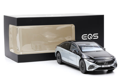 1:18 NZG Mercedes EQS V297 AMG Line mit Licht silber / schwarz DEALER NEU
