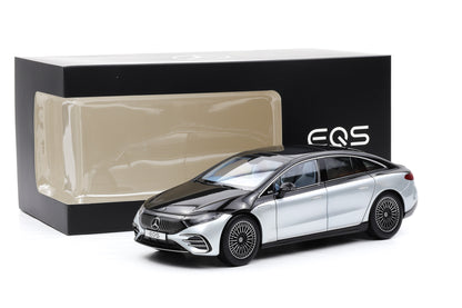 1:18 NZG Mercedes EQS V297 AMG Line mit Licht silber / schwarz DEALER NEU