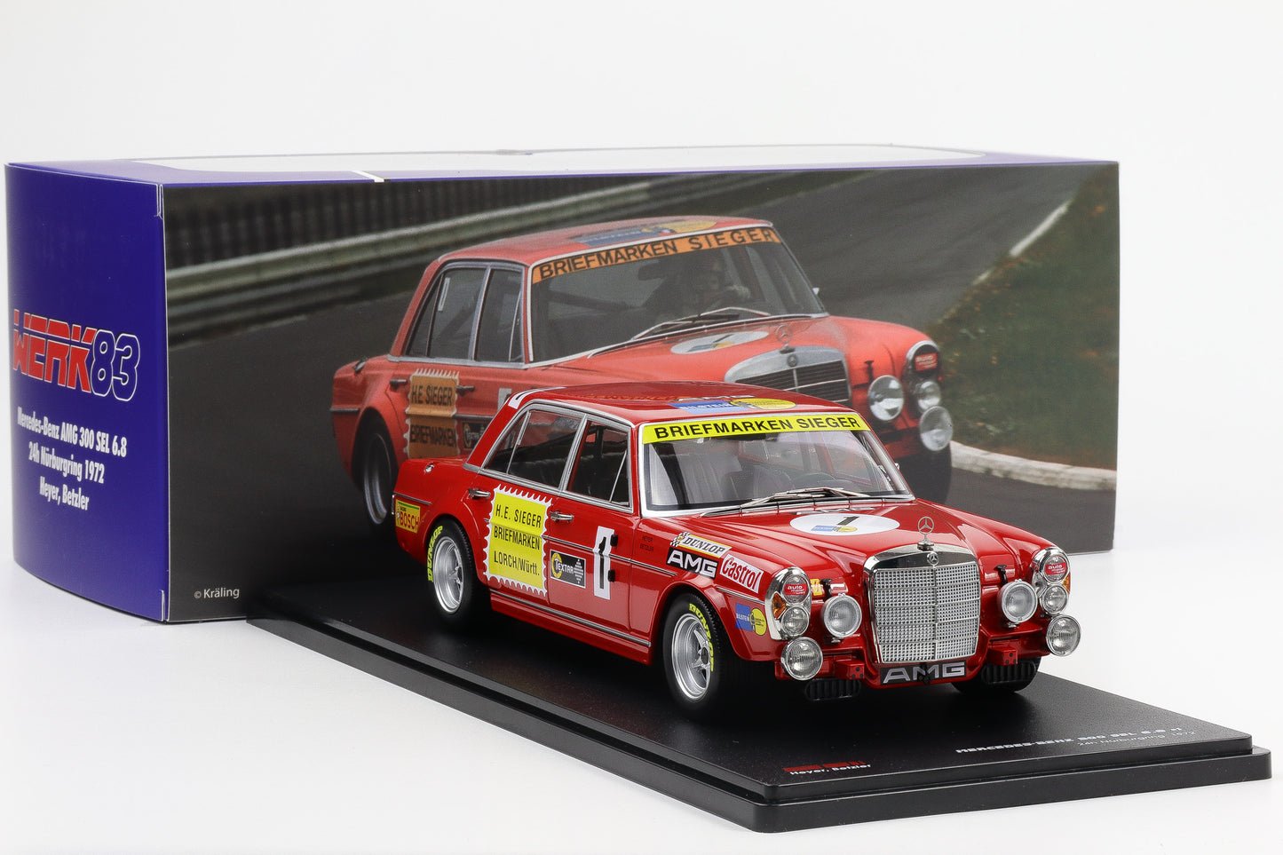 1:18 Werk83 Mercedes-Benz AMG 300 SEL 6.8 #1 24h Nürburgring 1972 Heyer Betzler