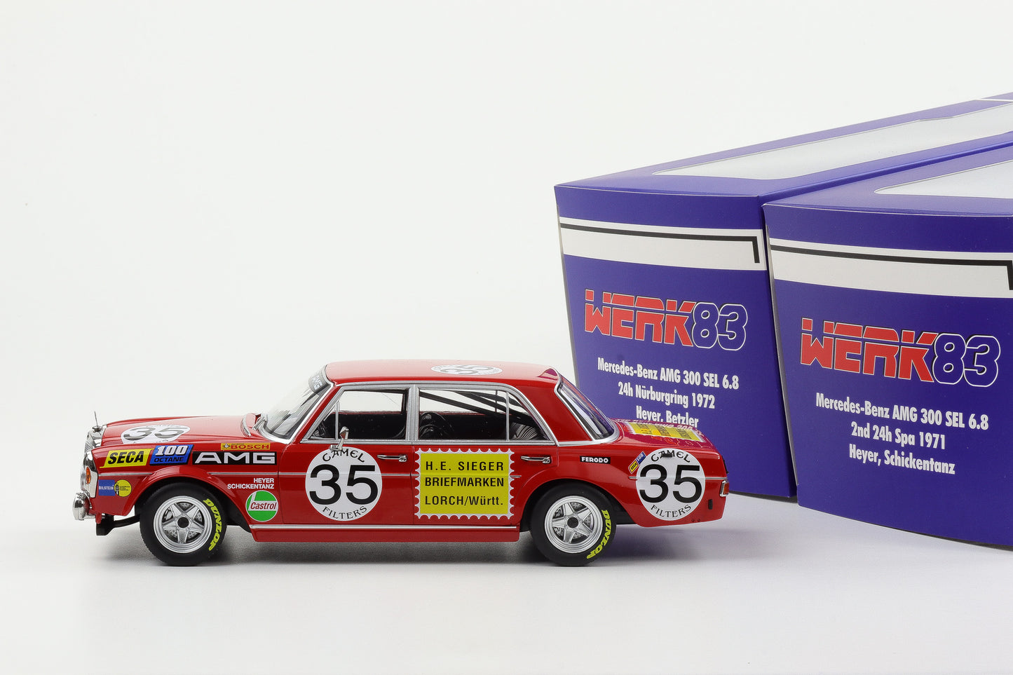 1:18 Werk83 Mercedes-Benz AMG 300 SEL 6.8 Set Rote Sau #1 #35 Spa Nürburgring