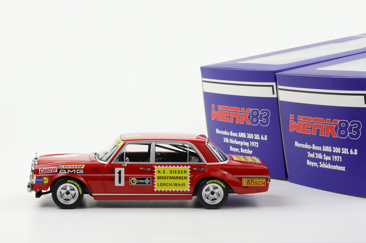 1:18 Werk83 Mercedes-Benz AMG 300 SEL 6.8 Set Rote Sau #1 #35 Spa Nürburgring