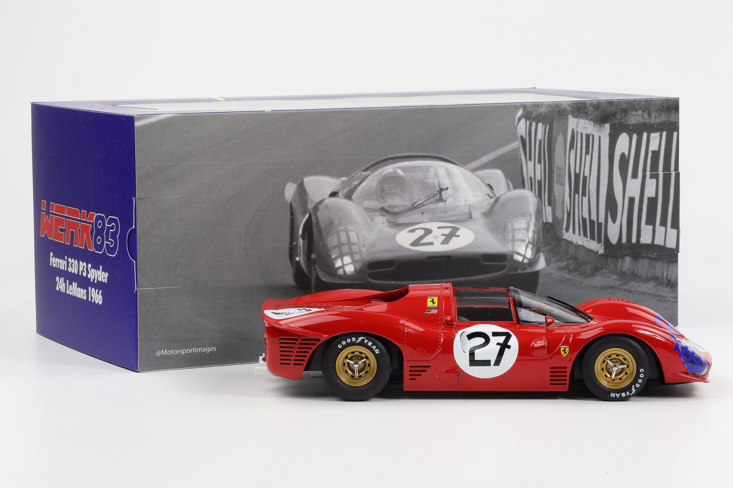 1:18 Ferrari 330 P3 Spider #27 24H Le Mans 1966 Ginther Rodriguez WERK83 diecast