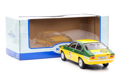 1:18 Opel Kadett C GT/E #5 Winter Rallye 1976 Smolej, Geistdörfer MCG + Vitrine