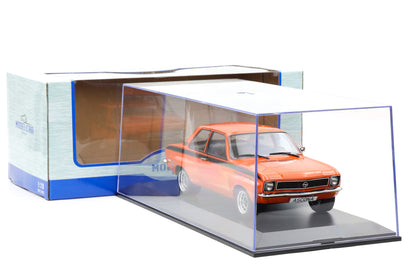 1:18 Opel Ascona A 1973 orange schwarz Irmscher Breitbau MCG + Vitrine
