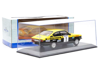 1:18 Opel Kadett C GT/E #1 Lippe Rallye 1977 Röhrl, Menne MCG + Vitrine