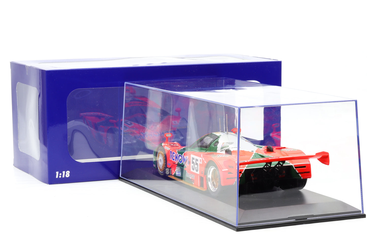 1:18 WERK83 Mazda 787B Winner 24h Le Mans 1991 Weidler Herbert Gachot + Vitrine